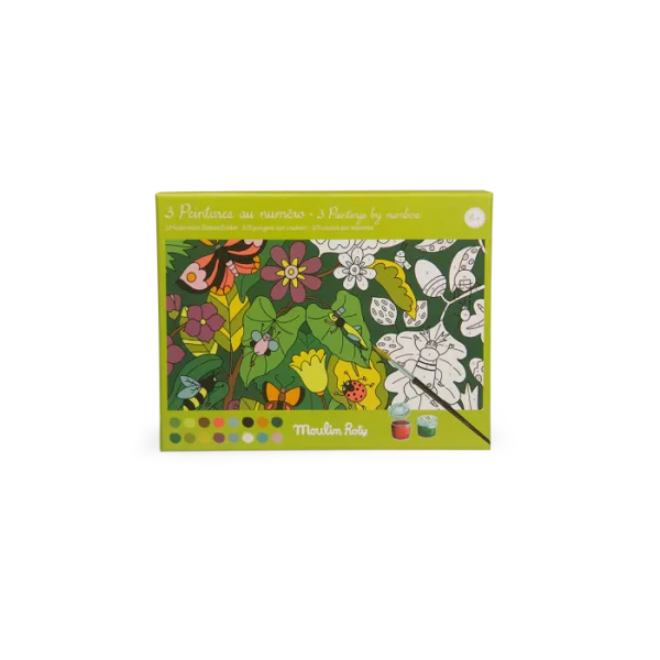 Ζωφραφική με Αριθμούς σε Ξύλο,  Δάσος 3τμχ -712612 Moulin Roty