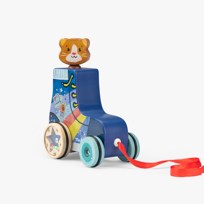 Τρεχαλίτσα Ξύλινη Μπλε Πατίνι 11-684370 Moulin Roty - Image 3